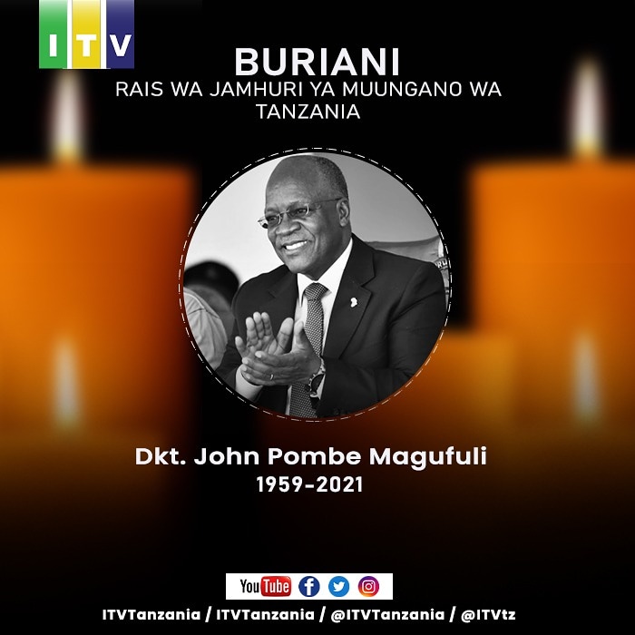 Rais Dkt.John Magufuli amefariki dunia akiwa na miaka 61 ...